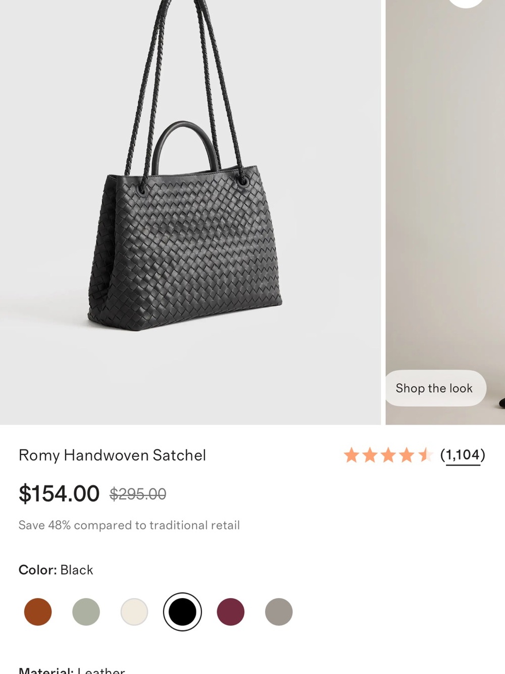 Quince Black Woven Romy Satchel - Picture 5 of 6